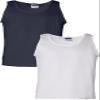 Gildan Mens Ultra Cotton Tank Top Navy/White view 1
