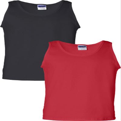 Gildan 6.1 oz Cotton Tank Top G220 Black/Red