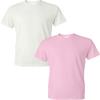 Gildan Mens DryBlend 50 Cotton/50 Poly T-Shirt White/Light Pink view 1