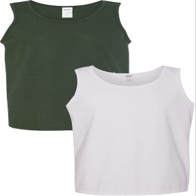 Gildan 5200 - Heavy Cotton Tank Top Forest Green/White
