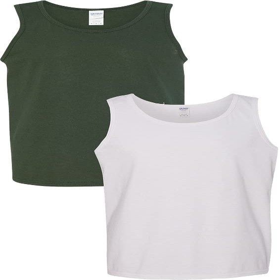 Gildan 5200 - Heavy Cotton Tank Top Forest Green/White
