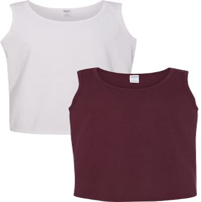 Gildan 5200 - Heavy Cotton Tank Top White/Maroon