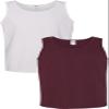 Gildan 5200 - Heavy Cotton Tank Top White/Maroon view 1