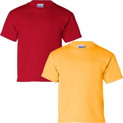 Gildan Kids' Ultra Cotton Youth T-Shirt, 2-Pack LRG-Cherry-Gold