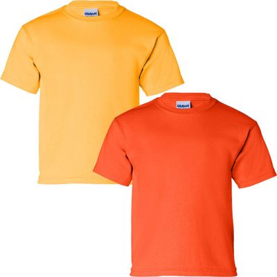 Gildan Kids' Ultra Cotton Youth T-Shirt, 2-Pack XS-Gold-Orange