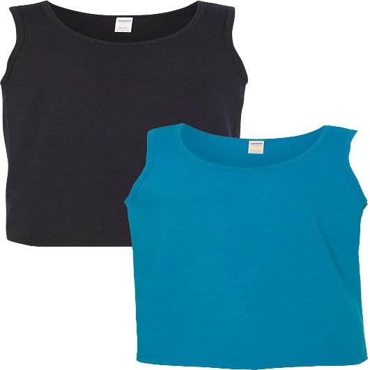 Gildan 5200 - Heavy Cotton Tank Top Black/Sapphire
