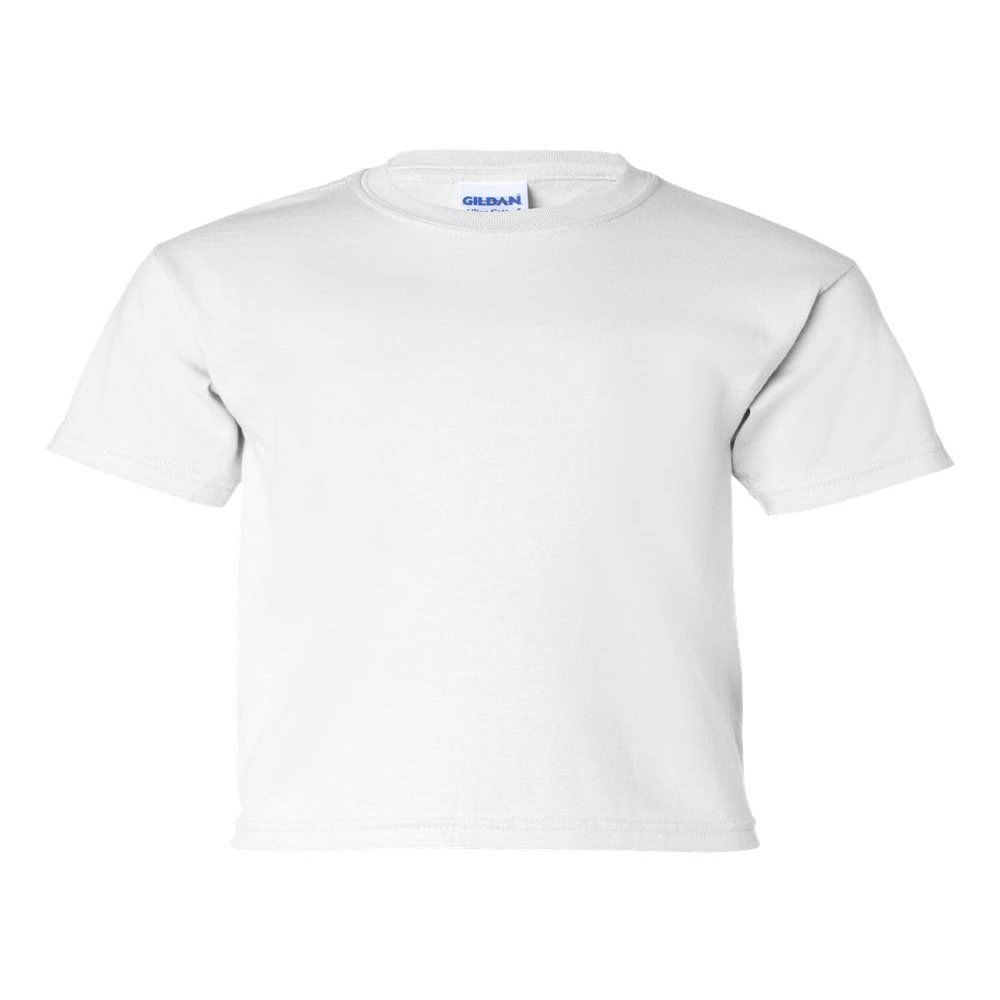 Gildan Kids' Ultra Cotton Youth T-Shirt, 2-Pack MED-White-Ash