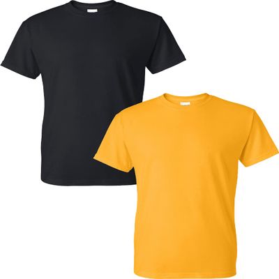 Gildan Mens DryBlend 50 Cotton/50 Poly T-Shirt Black/Gold