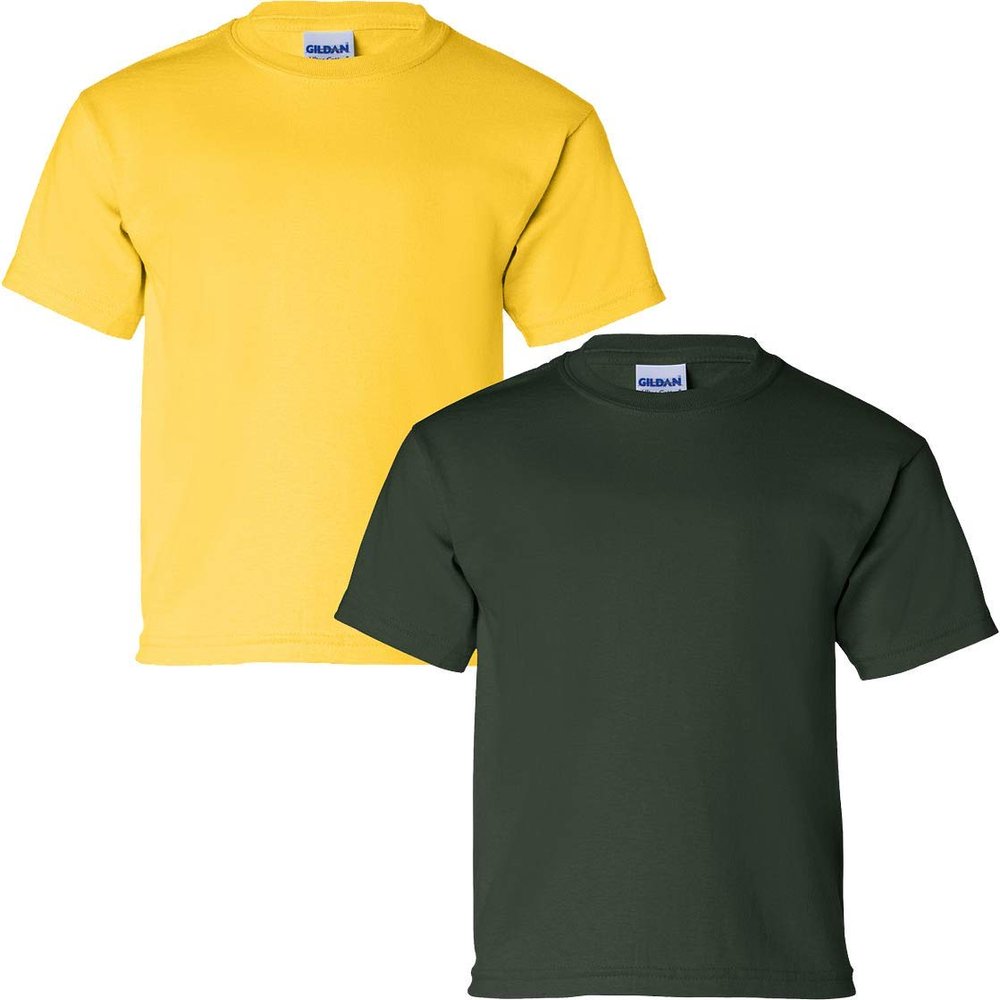 Gildan Kids' Ultra Cotton Youth T-Shirt, 2-Pack SML-Daisy-Forest