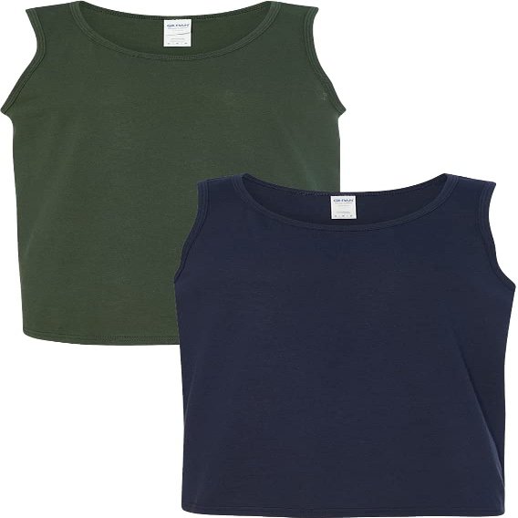 Gildan 5200 - Heavy Cotton Tank Top Forest Green/Navy