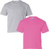 Gildan Kids' Ultra Cotton Youth T-Shirt, 2-Pack SML-Sportgrey-Safetypink view 1