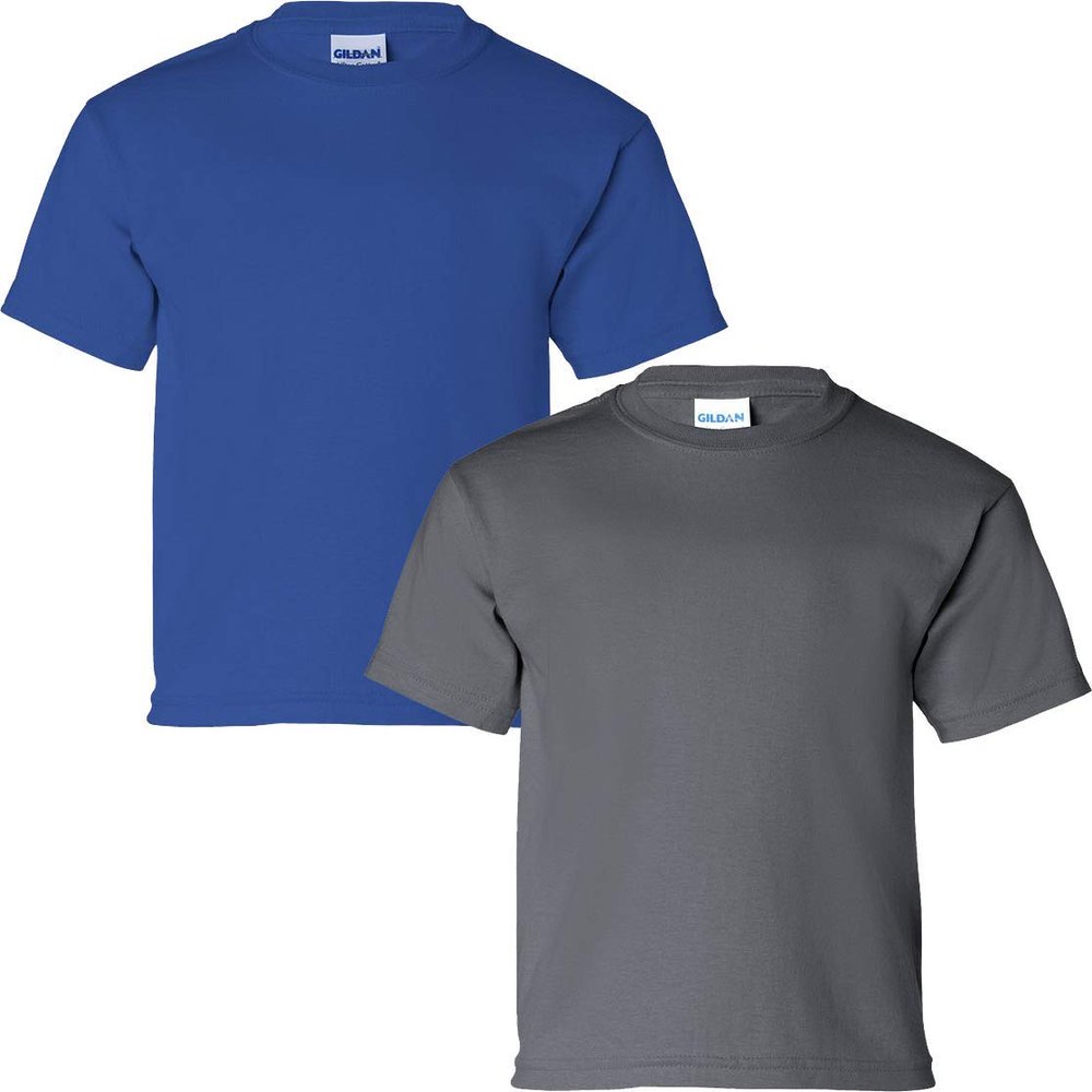 Gildan Kids' Ultra Cotton Youth T-Shirt, 2-Pack LRG-Royal-Charcoal