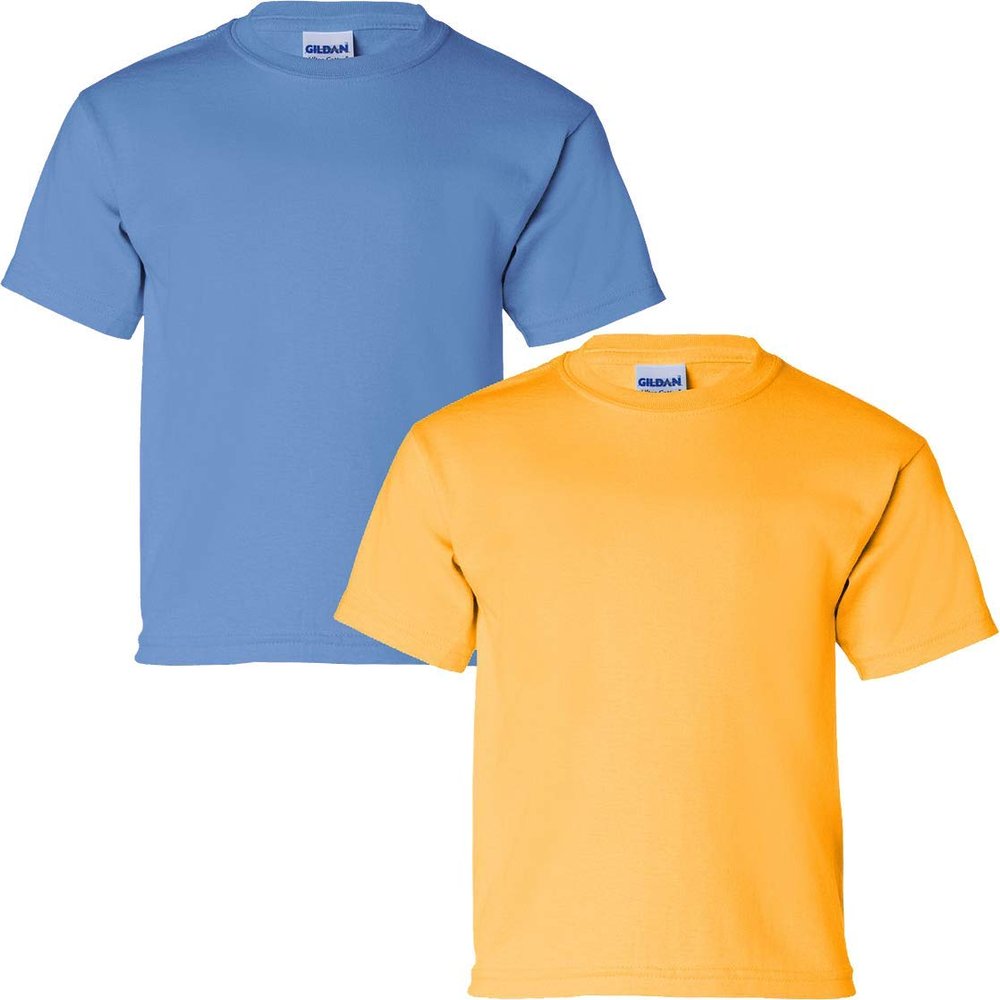 Gildan Kids' Ultra Cotton Youth T-Shirt, 2-Pack XL-Carolina-Gold