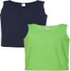 Gildan 5200 - Heavy Cotton Tank Top Navy/Neon Green view 1