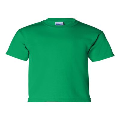 Gildan Kids' Ultra Cotton Youth T-Shirt, 2-Pack LRG-Irishgreen-Sportgrey