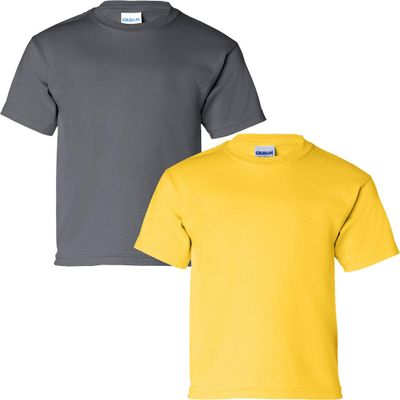 Gildan Kids' Ultra Cotton Youth T-Shirt, 2-Pack XS-Charcoal-Daisy