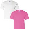 Gildan Kids' Ultra Cotton Youth T-Shirt, 2-Pack MED-White-Safetypink view 1