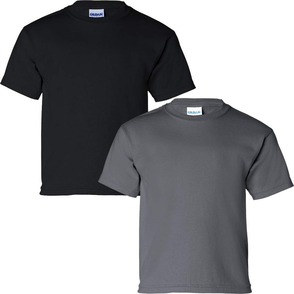 Gildan Kids' Ultra Cotton Youth T-Shirt, 2-Pack XL-Black-Charcoal