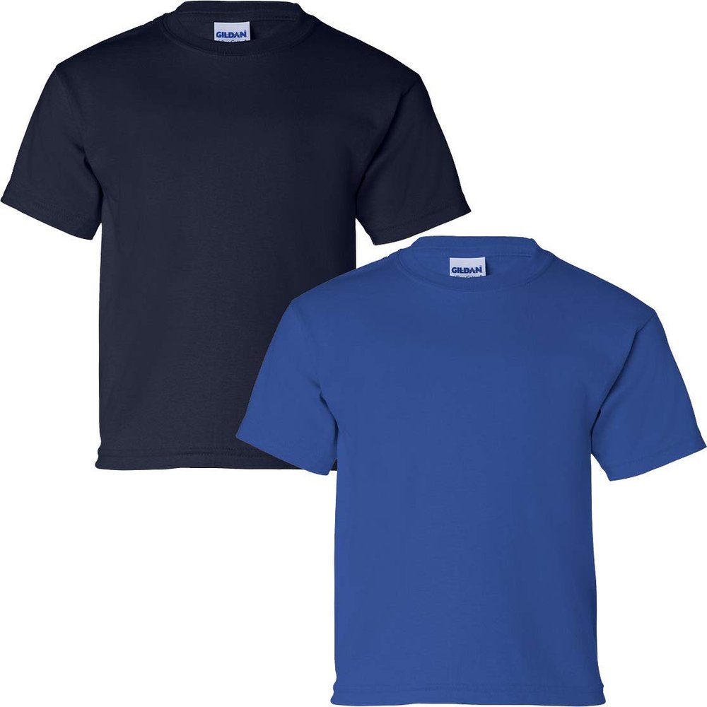 Gildan Kids' Ultra Cotton Youth T-Shirt, 2-Pack XS-Navy-Royal