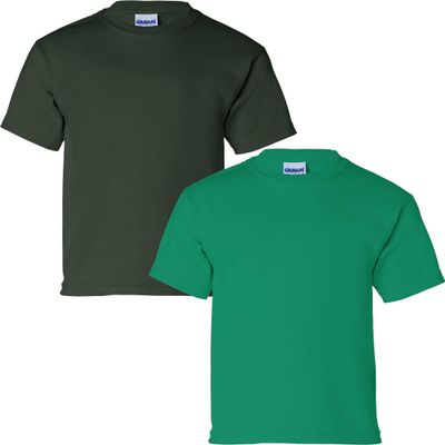 Gildan Kids' Ultra Cotton Youth T-Shirt, 2-Pack LRG-Forest-Kelly