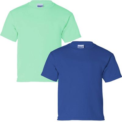 Gildan Kids' Ultra Cotton Youth T-Shirt, 2-Pack SML-Mint-Royal