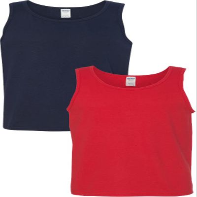 Gildan 5200 - Heavy Cotton Tank Top Navy/Red