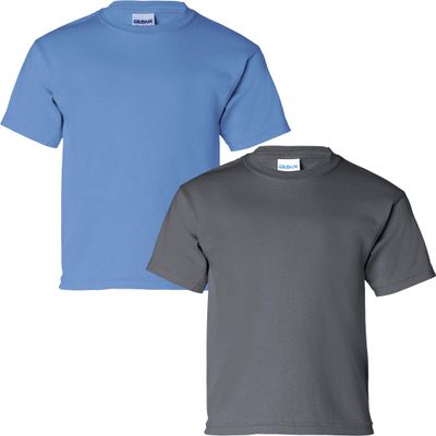 Gildan Kids' Ultra Cotton Youth T-Shirt, 2-Pack MED-Carolina-Charcoal