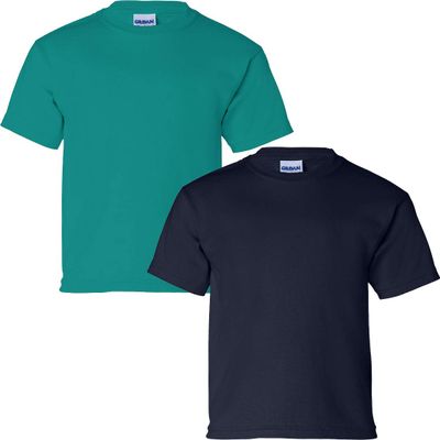 Gildan Kids' Ultra Cotton Youth T-Shirt, 2-Pack LRG-JadeDome-Navy