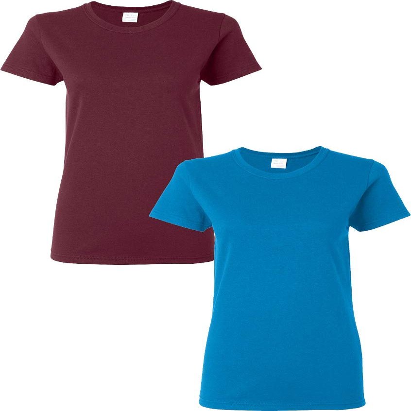 Gildan Women's Heavy Cotton Adult T-Shirt, 2-Pack