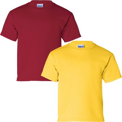Gildan Kids' Ultra Cotton Youth T-Shirt, 2-Pack LRG-Cardinal-Daisy