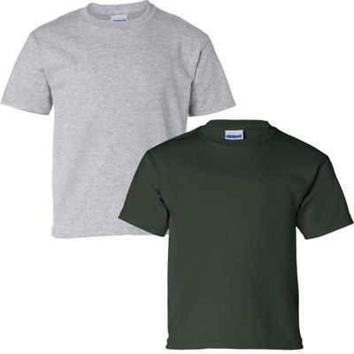 Gildan Kids' Ultra Cotton Youth T-Shirt, 2-Pack LRG-Sportgrey-Forest