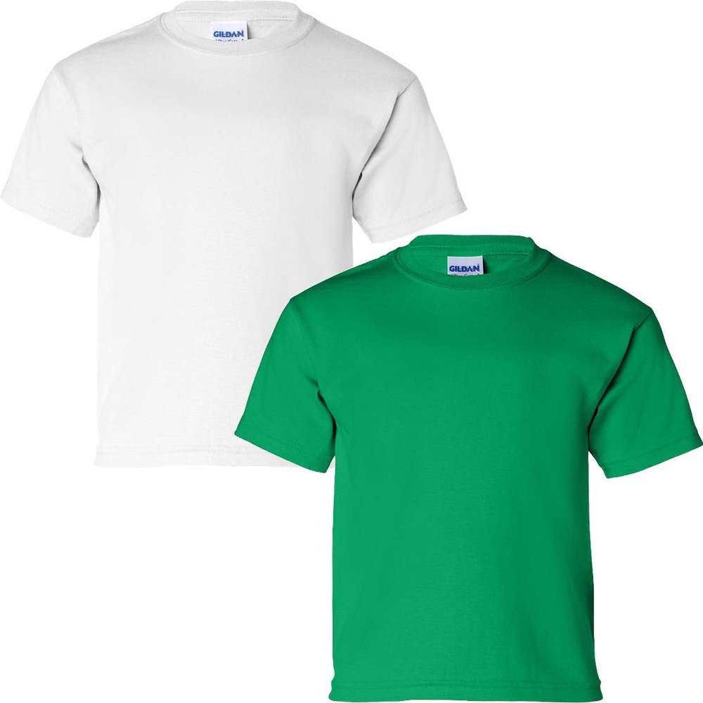 Gildan Kids' Ultra Cotton Youth T-Shirt, 2-Pack SML-White-Irishgreen