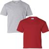 Gildan Kids' Ultra Cotton Youth T-Shirt, 2-Pack MED-Sportgrey-Red view 1
