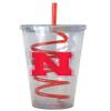 Game Over Nebraska Cornhuskers 22 oz Tumbler with Swirl Straw view 1