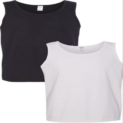 Gildan 5200 - Heavy Cotton Tank Top Black/White