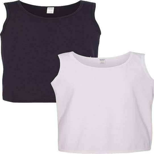 Gildan 5200 - Heavy Cotton Tank Top Black/White