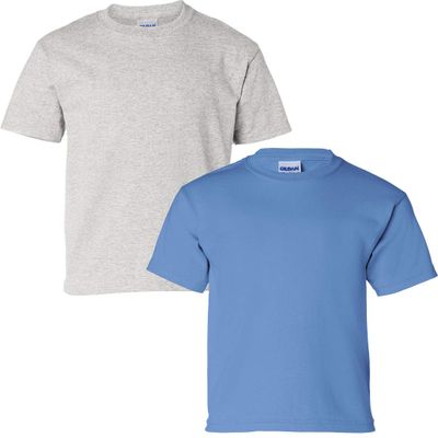 Gildan Kids' Ultra Cotton Youth T-Shirt, 2-Pack MED-Ash-Carolina