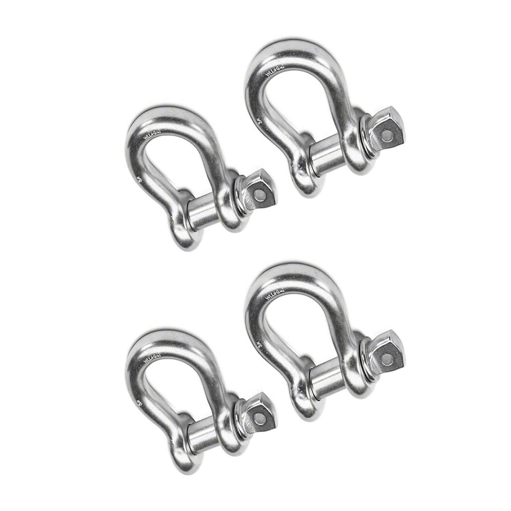 3/8" Stainless Steel 316 Forged Bow Shackle 10mm Marine Grade 2, 4, 8, 12, 20 PCS (12 PCS)