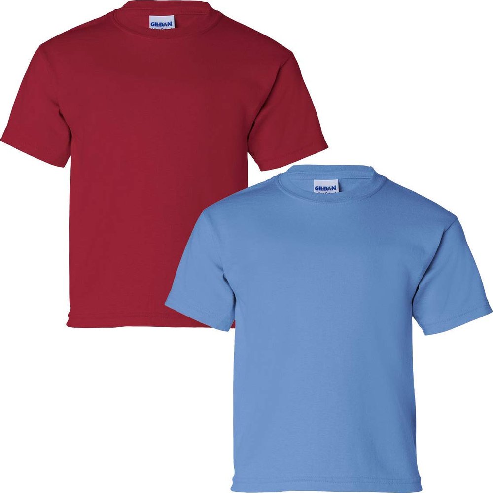 Gildan Kids' Ultra Cotton Youth T-Shirt, 2-Pack MED-Cardinal-Carolina