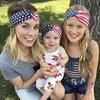 LABANCA 2 Pack Mom and Daughter 4th of July Headband Head Band Wrap American Flag Print Elastic Cloth Hairbands Bandana (Color 5) view 2