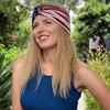 LABANCA 2 Pack Mom and Daughter 4th of July Headband Head Band Wrap American Flag Print Elastic Cloth Hairbands Bandana (Color 5) view 4