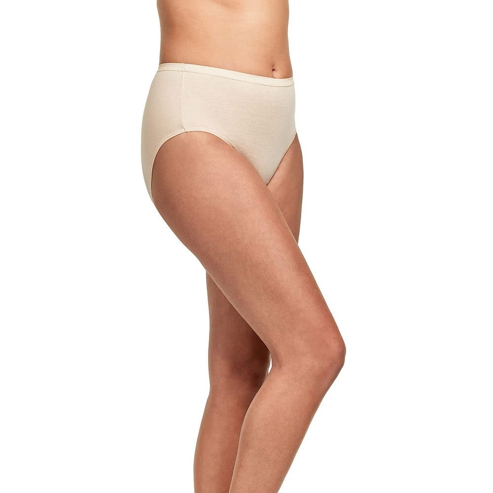 Hanes Ultimate womens 6-pack Breathable Cotton Panty Briefs, Soft Taupe, White, Nude, Light Buff, Nude Heather, Sugar Flower Sweet Dot, 7 US