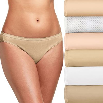 Hanes Ultimate Women's 6-Pack Breathable Cotton Bikini Panty