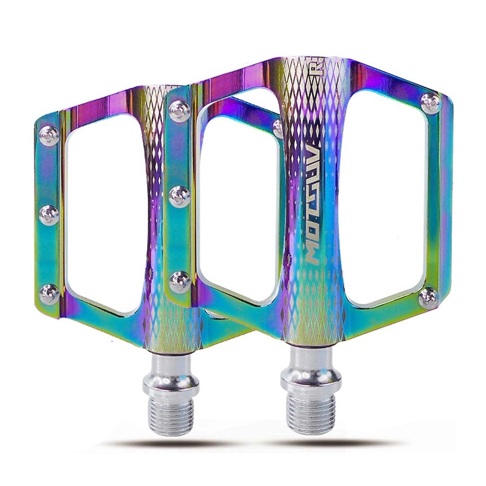 Bicycle pedal aluminium alloy Nonslip DU Bearing Ultralight MTB Mountain Road Bike Pedal M141.25mm Cyclig Components Parts (Multicolor)