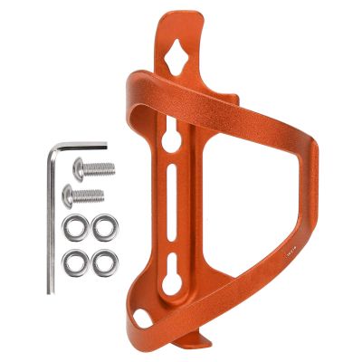 Water Bottle Cage, Cycling Drinking Bottle Holder Aluminum Alloy Bottle Cage for Road Mountain Bikes (Orange)