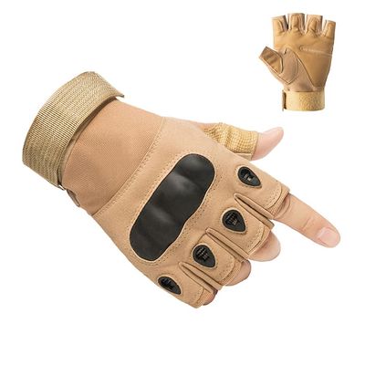 HYCOPROT Fingerless Gloves, Knuckle Protective Breathable Lightweight Outdoor Gloves for Hunting, Shooting, Climbing, Motorcycling