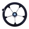 Homyl 5 Spokes Boat Steering Wheel, Stainless Marine Wheel Black Foam Grip Knob, Black view 3