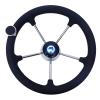 Homyl 5 Spokes Boat Steering Wheel, Stainless Marine Wheel Black Foam Grip Knob, Black view 4