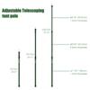 HIKEMAN Tent Poles Camping Poles for Tarp Awning Canopy Porch Sun Sails Tarpaulin Headroom Aluminium Adjustable Telescoping(4pcs,Silver) view 2