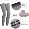 Geyoga 3 Pairs Compression Leg Sleeves Full Length Long Knee UV Protection Sleeves for Outdoor Sports Cycling Football(Black, White, Grey, Medium) view 4